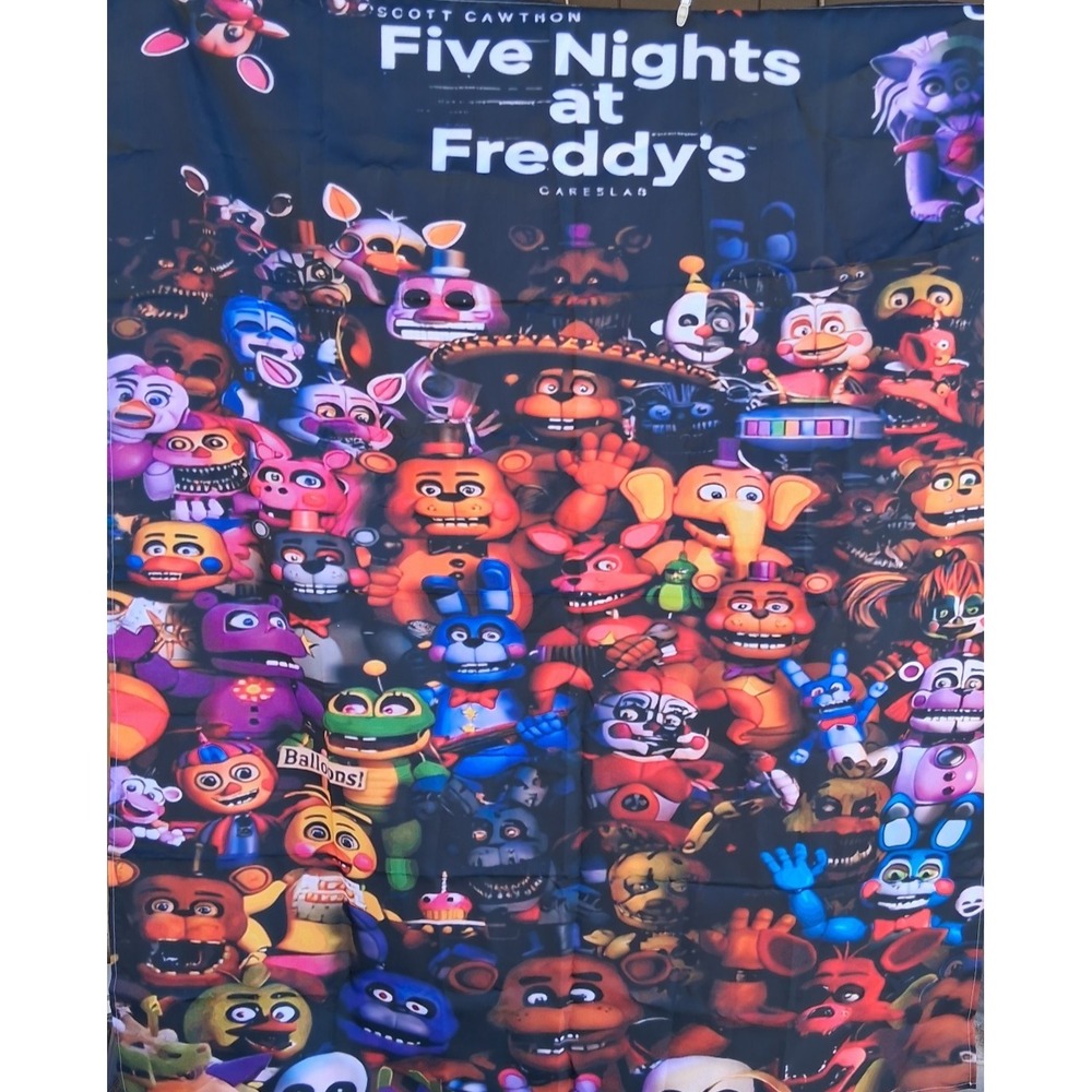 FNAF Five Nights At Freddy's Large Banner 48"x58" Fabric Poster Backdrop Sign